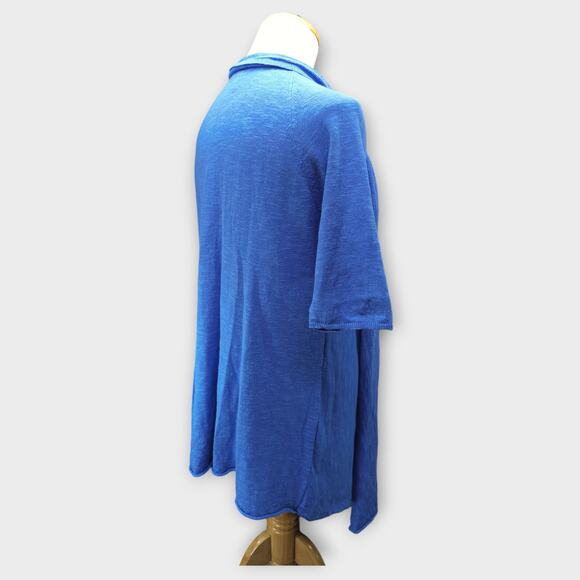 Womens Eileen Fisher Blue Open Front Cardigan Linen Blend Size PL - Picture 6 of 6